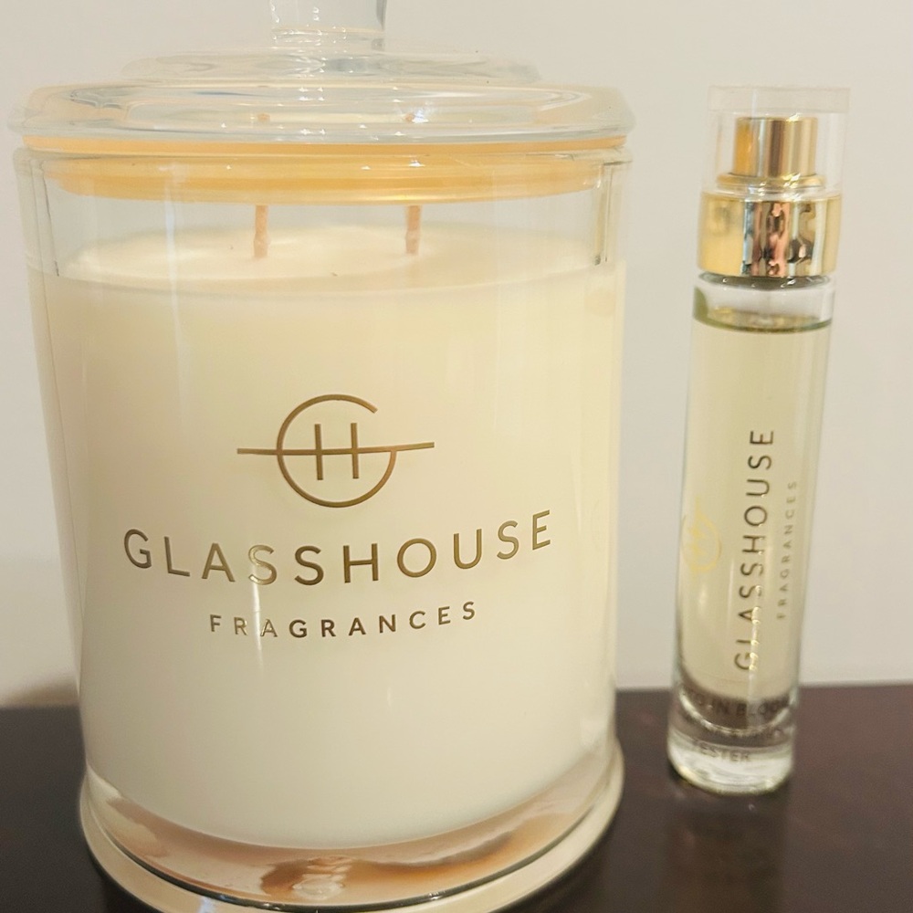 SOLD!! Glasshouse Kyoto in bloom Cream Candle- new in box Kyoto in bloom perfume